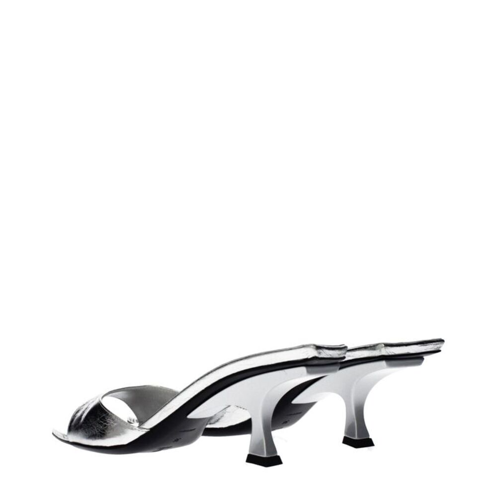 The Attico Gray Leather Flat Women's Sandals - Picture 4 of 5